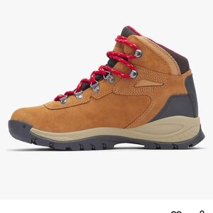Tan Hiking Boots with Red Laces